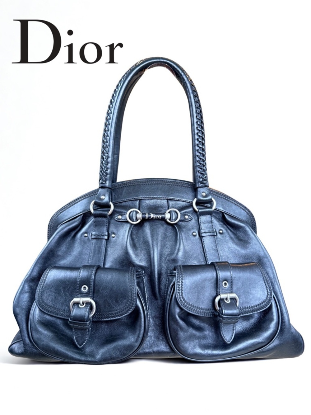 Certified Authentic Christian Dior Double Pocket Satchel with COA